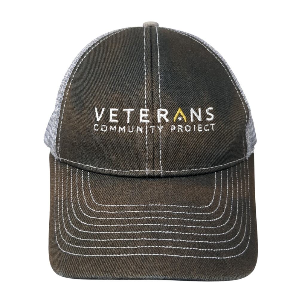 Veterans Community Project Strapback Trucker Hat Black One Size Mesh Back Ha